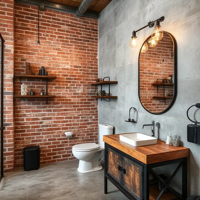 small industrial bathroom