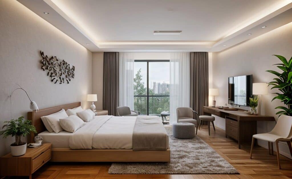 Bulkheads vs false ceilings comparison showing ceiling height, lighting integration and design differences in a modern luxury home interior.